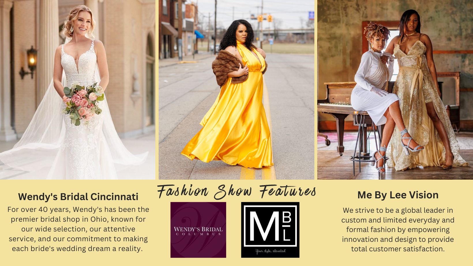 Fashion Show Website Art Cin Cincinnati, Ohio Wedding Show August 13, 2023 promo couple.